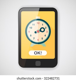 alarm clock flat icon with long shadow,eps10