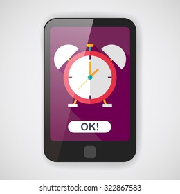 alarm clock flat icon with long shadow,eps10