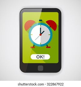 alarm clock flat icon with long shadow,eps10