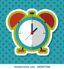 alarm clock flat icon with long shadow,eps10