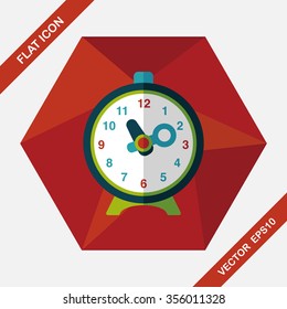 alarm clock flat icon with long shadow,eps10
