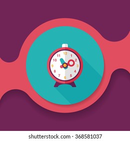 alarm clock flat icon with long shadow,eps10