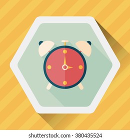 alarm clock flat icon with long shadow,eps10