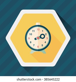 alarm clock flat icon with long shadow,eps10