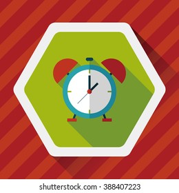 alarm clock flat icon with long shadow,eps10