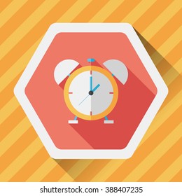 alarm clock flat icon with long shadow,eps10