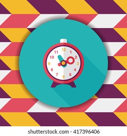 alarm clock flat icon with long shadow,eps10
