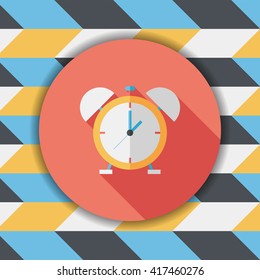 alarm clock flat icon with long shadow,eps10