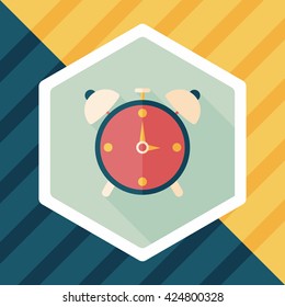 alarm clock flat icon with long shadow,eps10