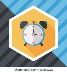 alarm clock flat icon with long shadow,eps10