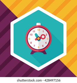 alarm clock flat icon with long shadow,eps10