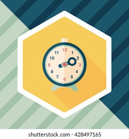 alarm clock flat icon with long shadow,eps10