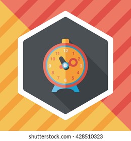 alarm clock flat icon with long shadow,eps10