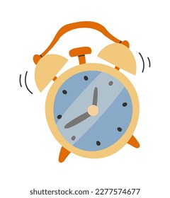 Alarm clock flat icon Morning routine Wake up. Vector illustration