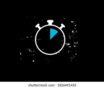 Alarm Clock Flat Icon on black background in vector illustration