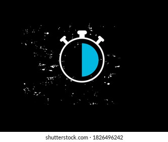 Alarm Clock Flat Icon on black background in vector illustration