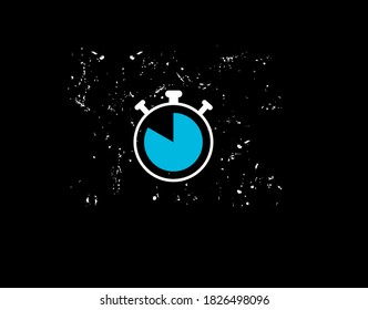 Alarm Clock Flat Icon on black background in vector illustration