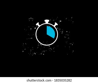 Alarm Clock Flat Icon on black background in vector illustration