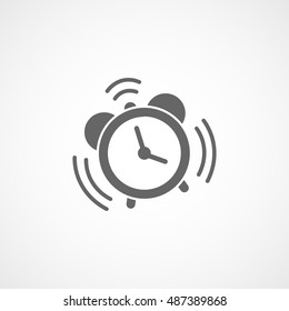 Alarm Clock Flat Icon On White Background