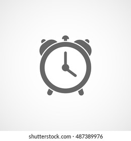 Alarm Clock Flat Icon On White Background