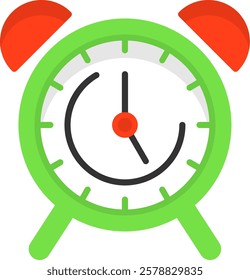 Alarm clock Flat Icon Style Design