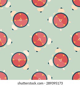 alarm clock flat icon,eps10 seamless pattern background