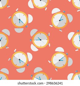 alarm clock flat icon,eps10 seamless pattern background