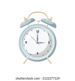 Alarm Clock Flat Illustration. Shiny and Clean Icon Design Element on Isolated White Background