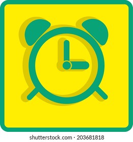 Alarm clock. Flat modern web button