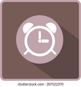 Reloj de alarma. Botón web moderno plano
