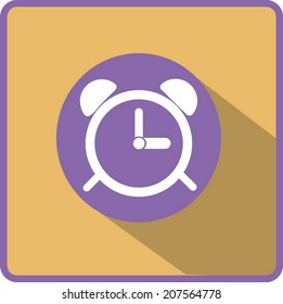 Alarm clock. Flat modern web button