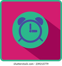 Reloj de alarma. Botón web moderno plano