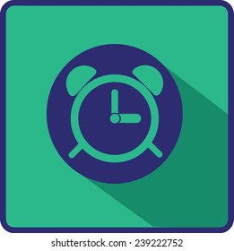 Alarm clock. Flat modern web button