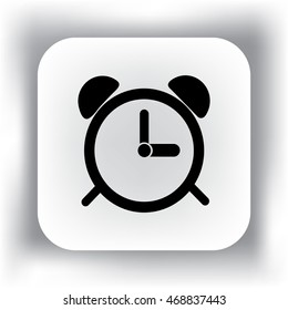 Alarm clock. Flat modern web button