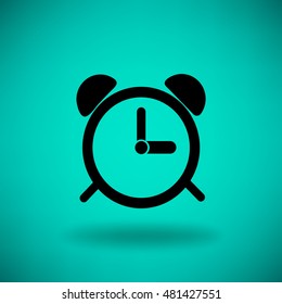 Reloj de alarma. Botón web moderno plano