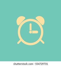 Reloj de alarma. Botón web moderno plano