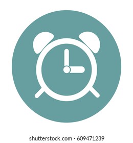 Alarm clock. Flat modern web button