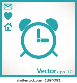 Alarm clock. Flat modern web button