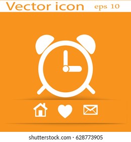 Alarm clock. Flat modern web button