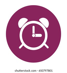 Reloj de alarma. Botón web moderno plano