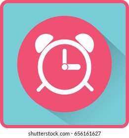 Alarm clock. Flat modern web button