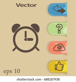 Alarm clock. Flat modern web button