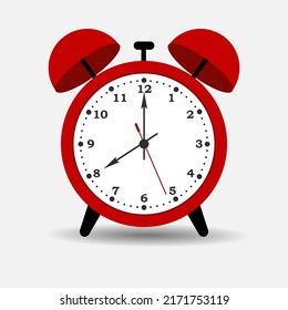Alarm clock in flat style.