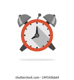 Alarm clock in flat style icon vector