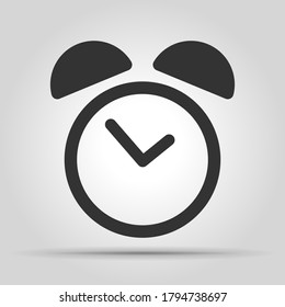 Alarm clock flat style icon. Isolated Object. Vector Illustration.
