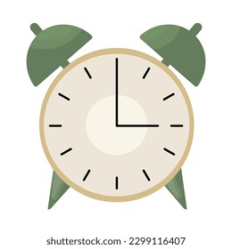 Reloj de alarma de estilo plano. Tonos de tierra pasteles 