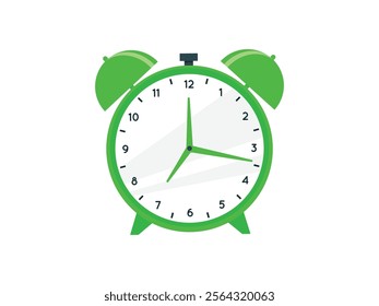 Alarm clock in flat style Vector illustration. Flat Style Alarm Clock Vector Illustration – Minimalistic Clock Design for Digital or Print Use