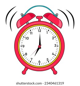 Alarm clock flat vector design illustration