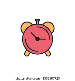 Alarm clock flat vector icon sign symbol