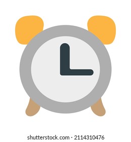 Alarm clock flat vector icon design on white background